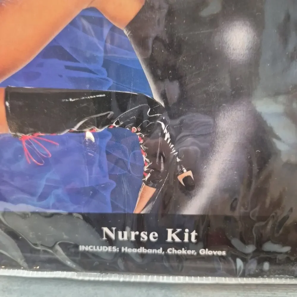 Spirit Nurse Kit Halloween Costume Adult Women’s Hat Choker And Gloves - Picture 2 of 5